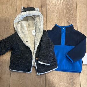 3-6 month fleece and sweater jacket.